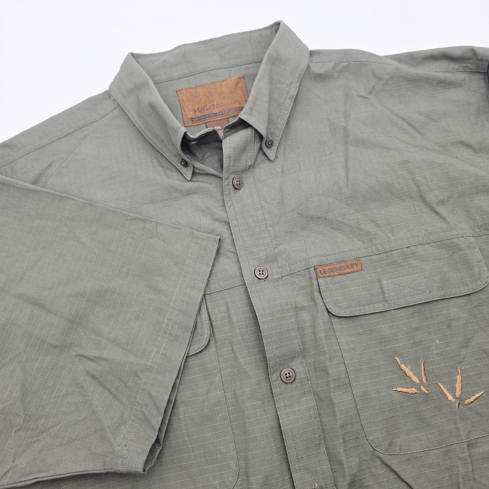 Legendary Whitetails Men's 2XL Turkey Embroidered Shirt Button Up Green Ripstop